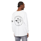 Grayson’s Ridge Farm Long Sleeve T-Shirt — Farm Logo Tee with Cross & American Flag