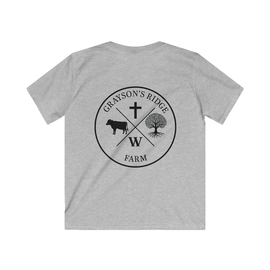 Kids Farm Faith T‑Shirt — "Rooted in Faith, Harvesting God’s Amazing Grace"