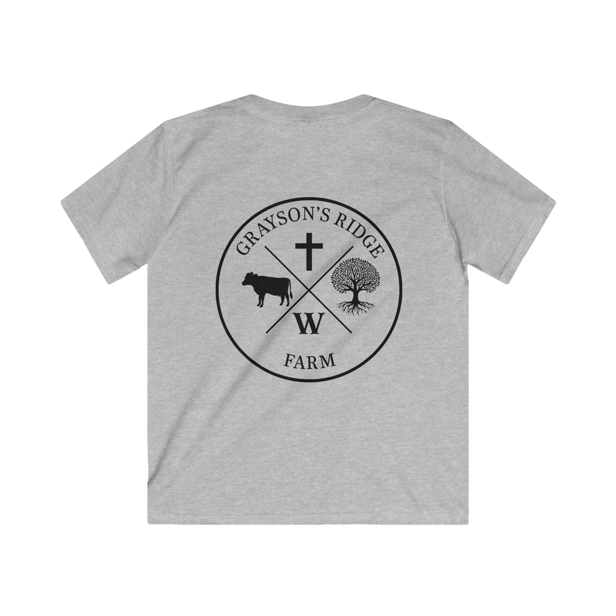 Kids Farm Faith T‑Shirt — "Rooted in Faith, Harvesting God’s Amazing Grace"