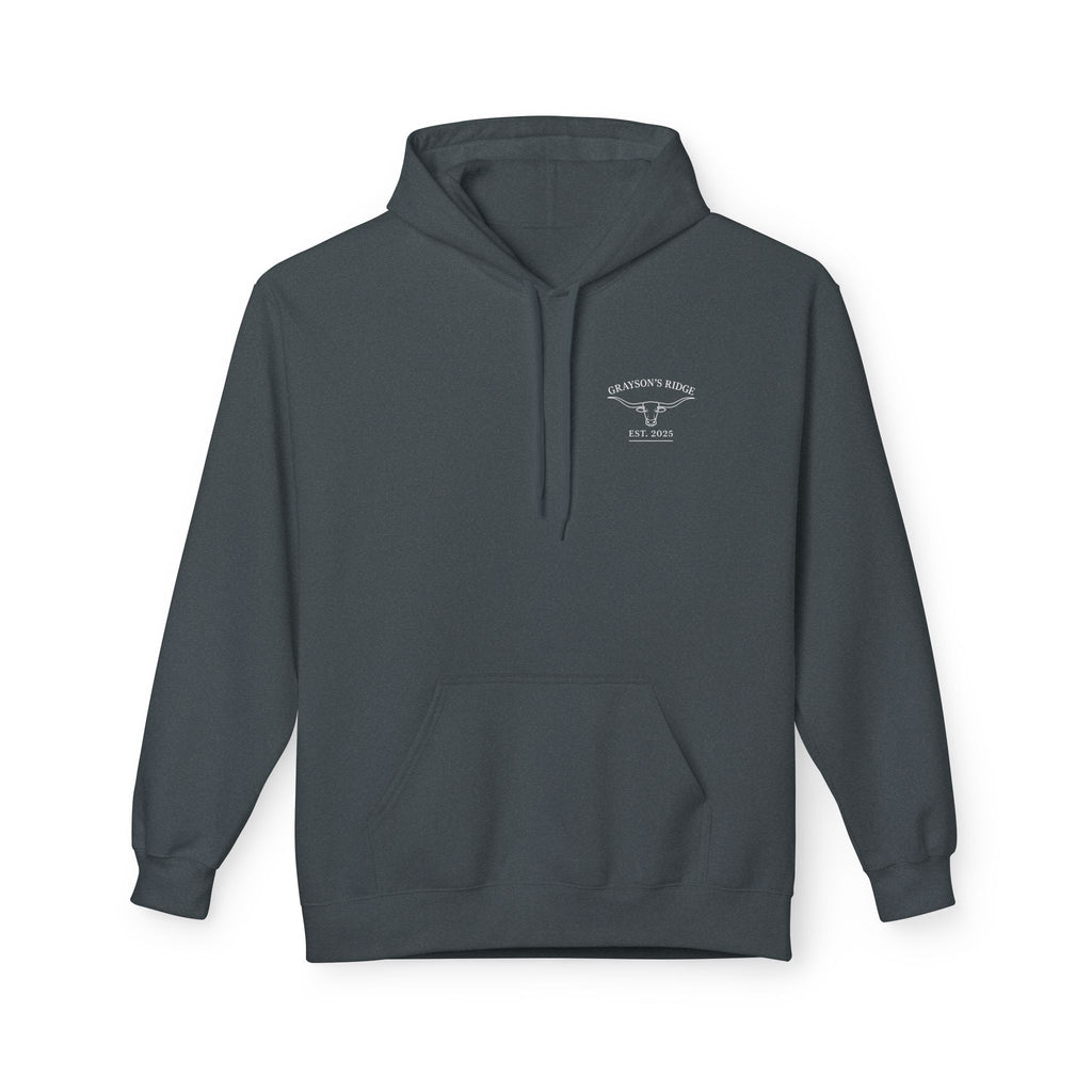 Farm Crest Hoodie – Grey "Grayson’s Ridge Farm" Pullover
