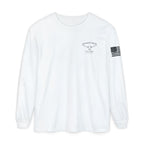 Grayson’s Ridge Farm Long Sleeve T-Shirt — Farm Logo Tee with Cross & American Flag
