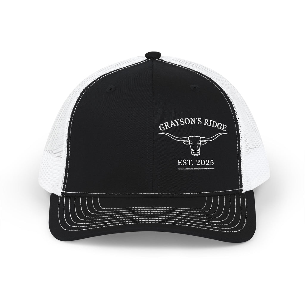 Embroidered Trucker Cap - "Grayson's Ridge" Longhorn Est. 2023 Snapback