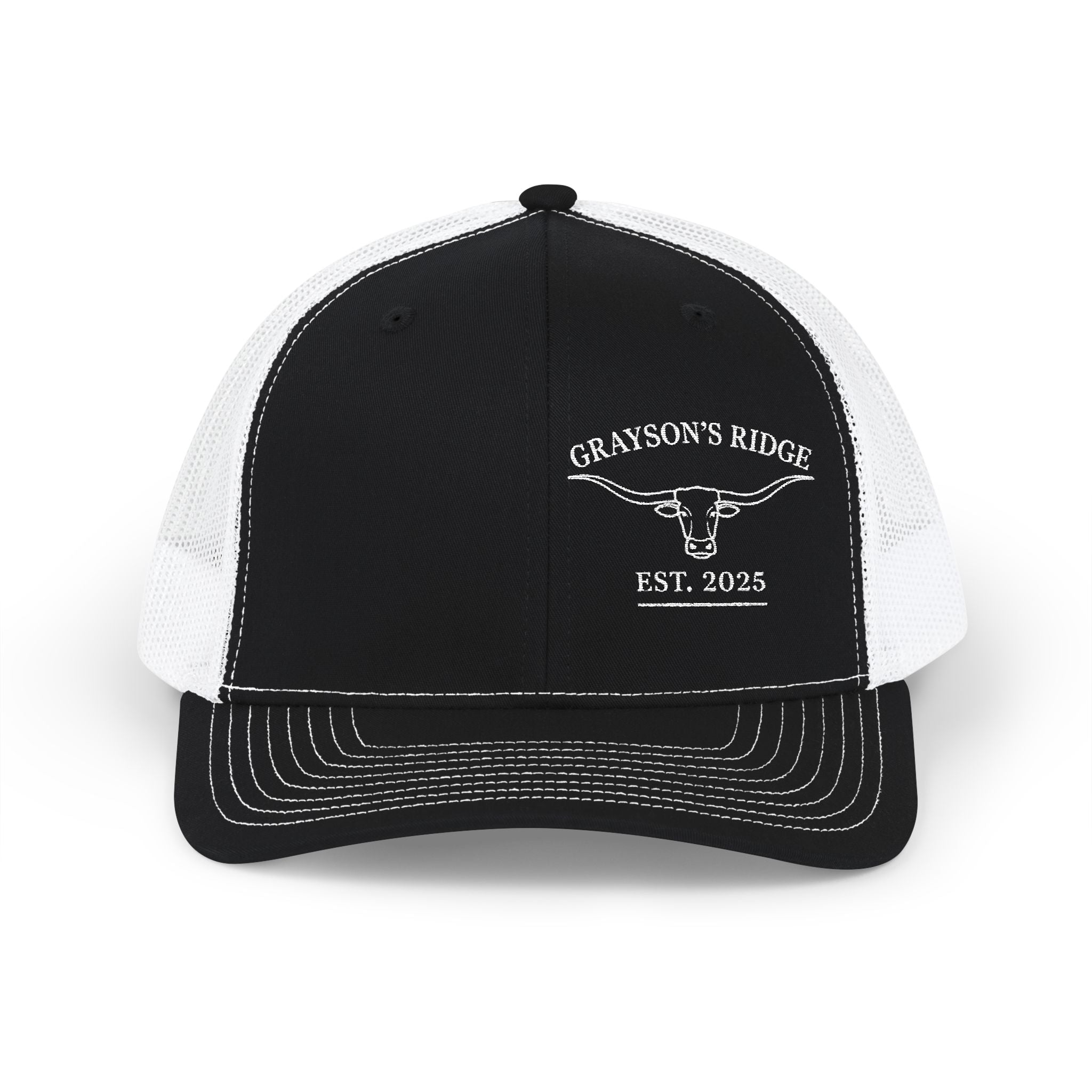 Embroidered Trucker Cap - "Grayson's Ridge" Longhorn Est. 2023 Snapback