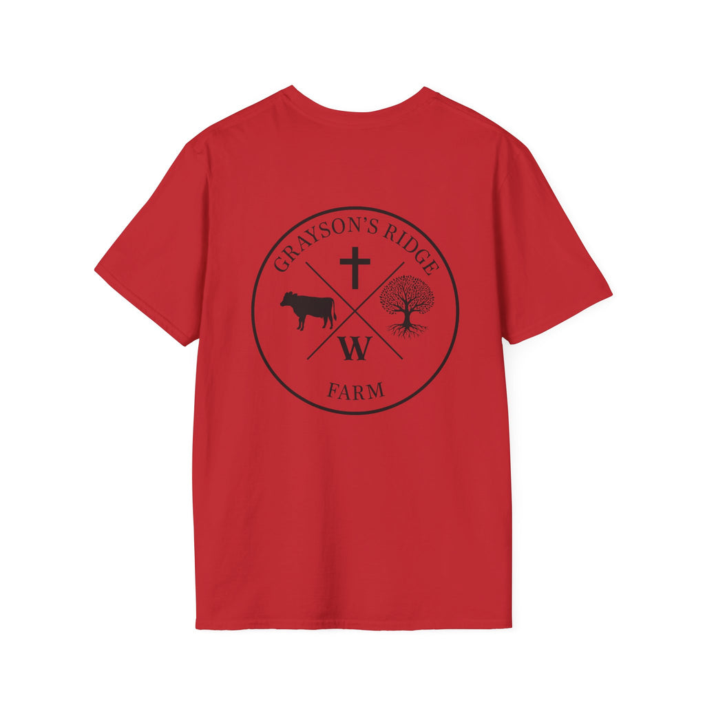 Rooted in Faith Farm T‑Shirt — 'Rooted in Faith' Longhorn & Grayson’s Ridge Farm Graphic Tee