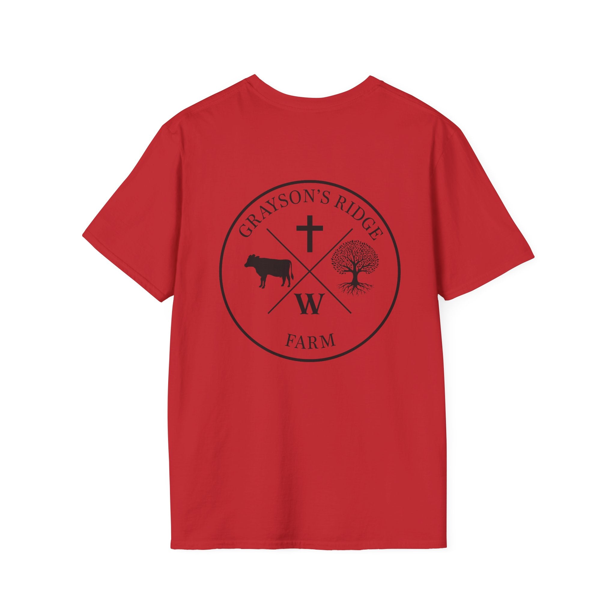 Rooted in Faith Farm T‑Shirt — 'Rooted in Faith' Longhorn & Grayson’s Ridge Farm Graphic Tee