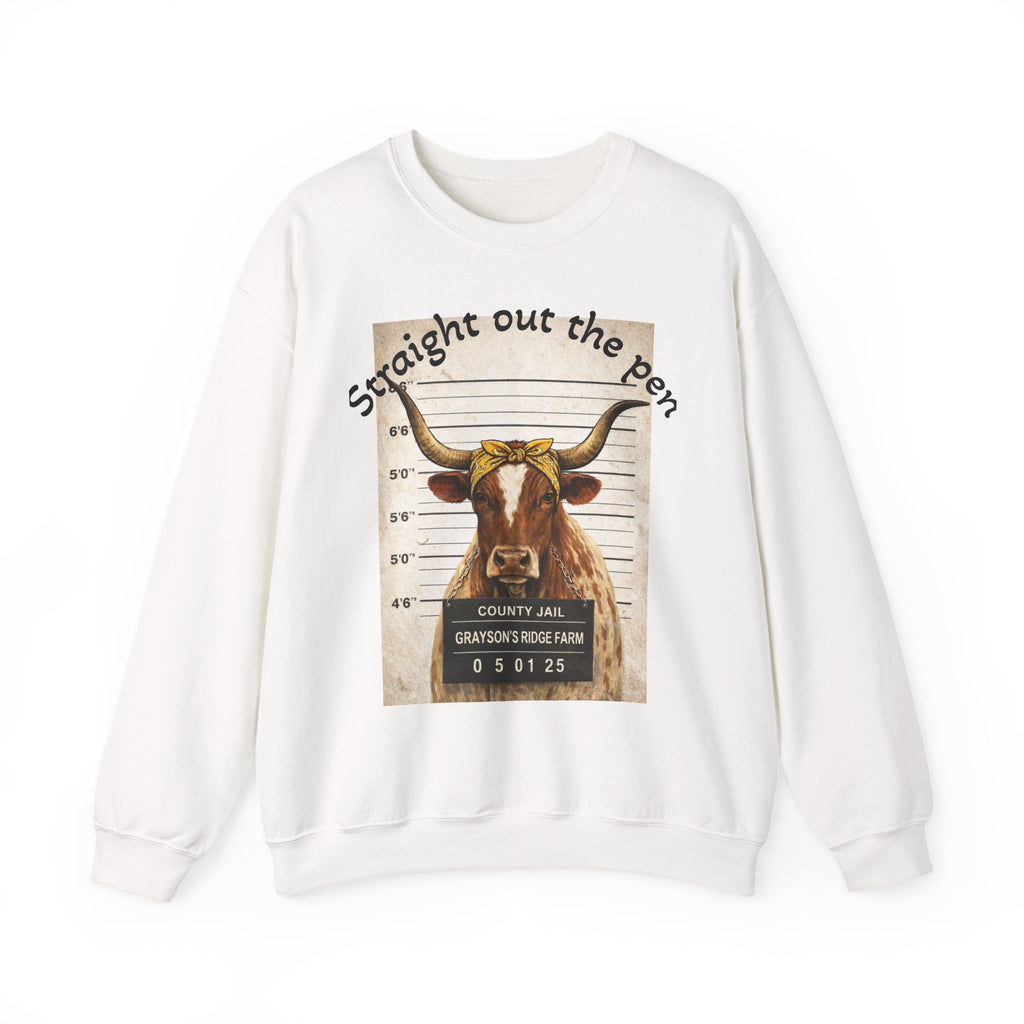 Straight Out the Pen Longhorn Mugshot Sweatshirt