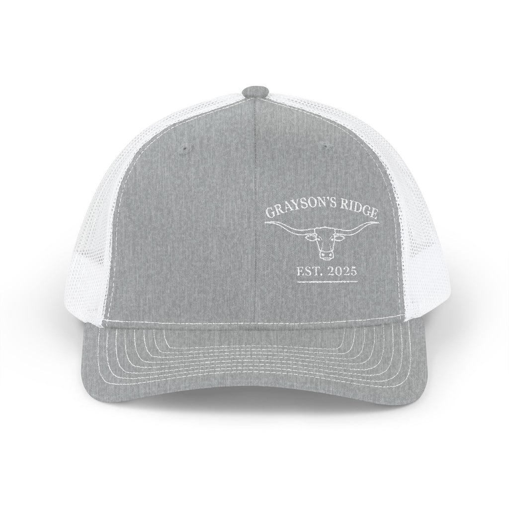 Embroidered Trucker Cap - "Grayson's Ridge" Longhorn Est. 2023 Snapback