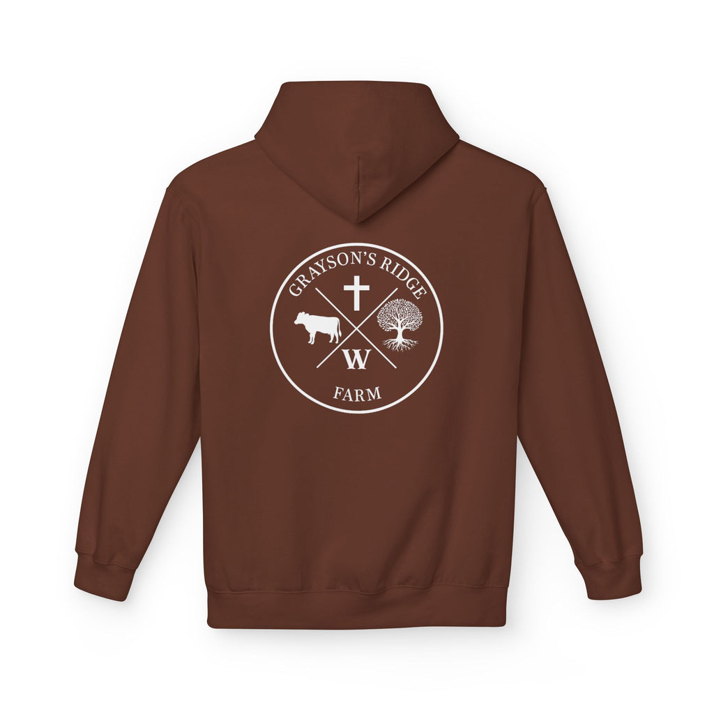 Farm Crest Hoodie – Grey "Grayson’s Ridge Farm" Pullover