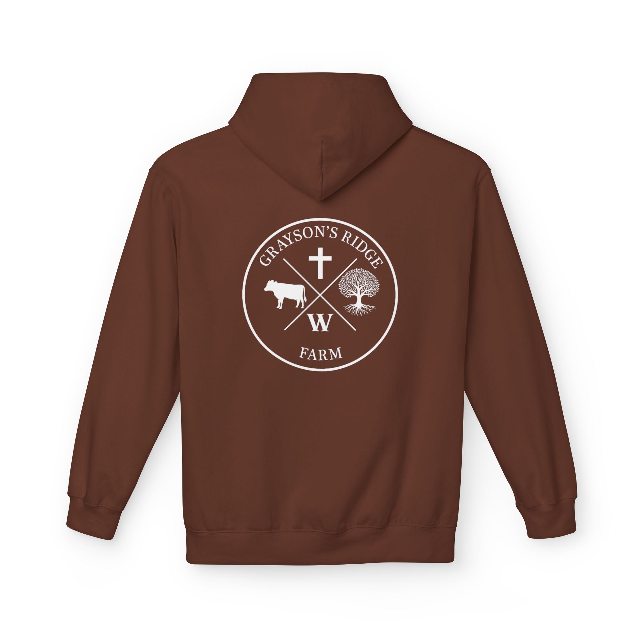 Farm Crest Hoodie – Grey "Grayson’s Ridge Farm" Pullover