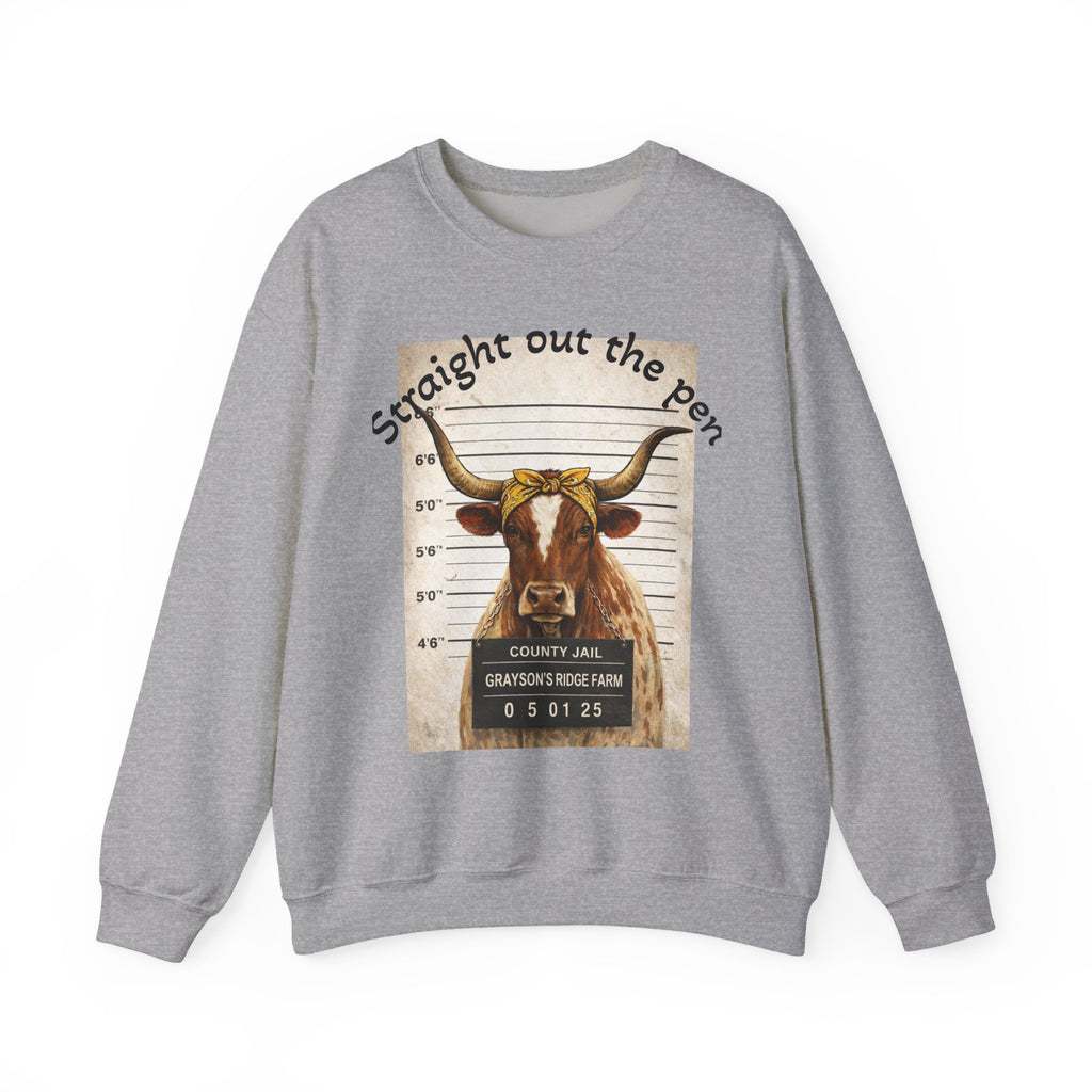 Straight Out the Pen Longhorn Mugshot Sweatshirt