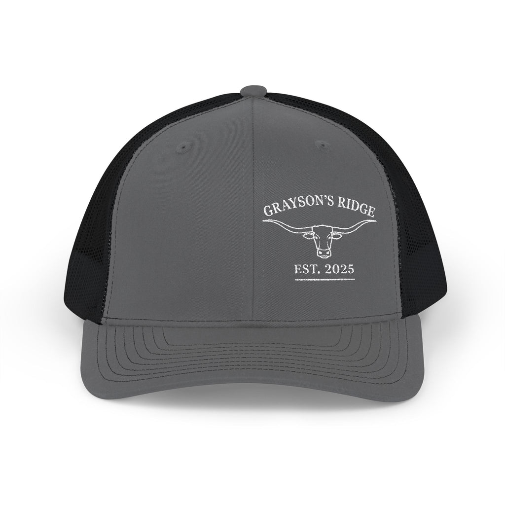 Embroidered Trucker Cap - "Grayson's Ridge" Longhorn Est. 2023 Snapback