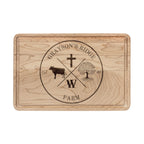 Engraved Farm Logo Wooden Cutting Board – Personalized Ranch & Country Kitchen Gift