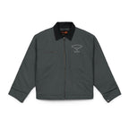 Embroidered Grey Duck Cloth Work Jacket – Durable Men’s Utility Coat