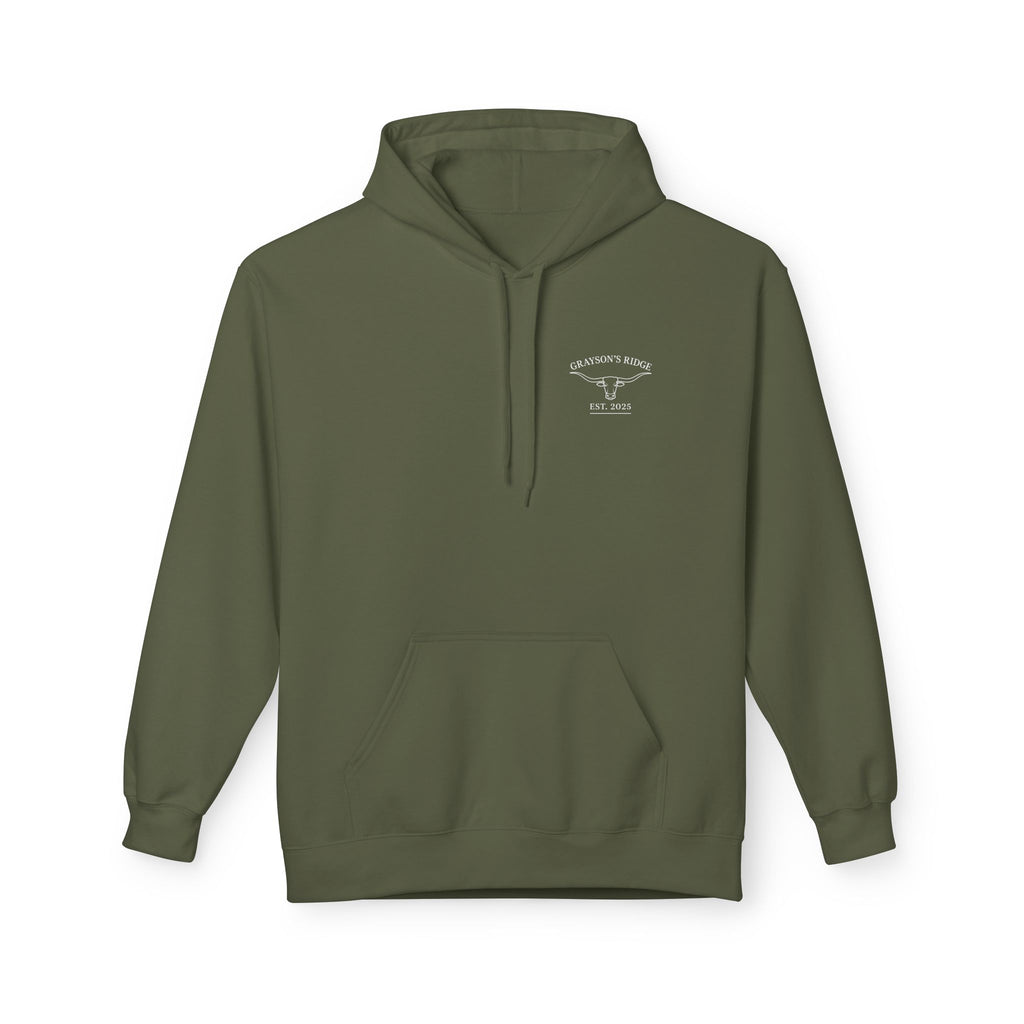 Farm Crest Hoodie – Grey "Grayson’s Ridge Farm" Pullover