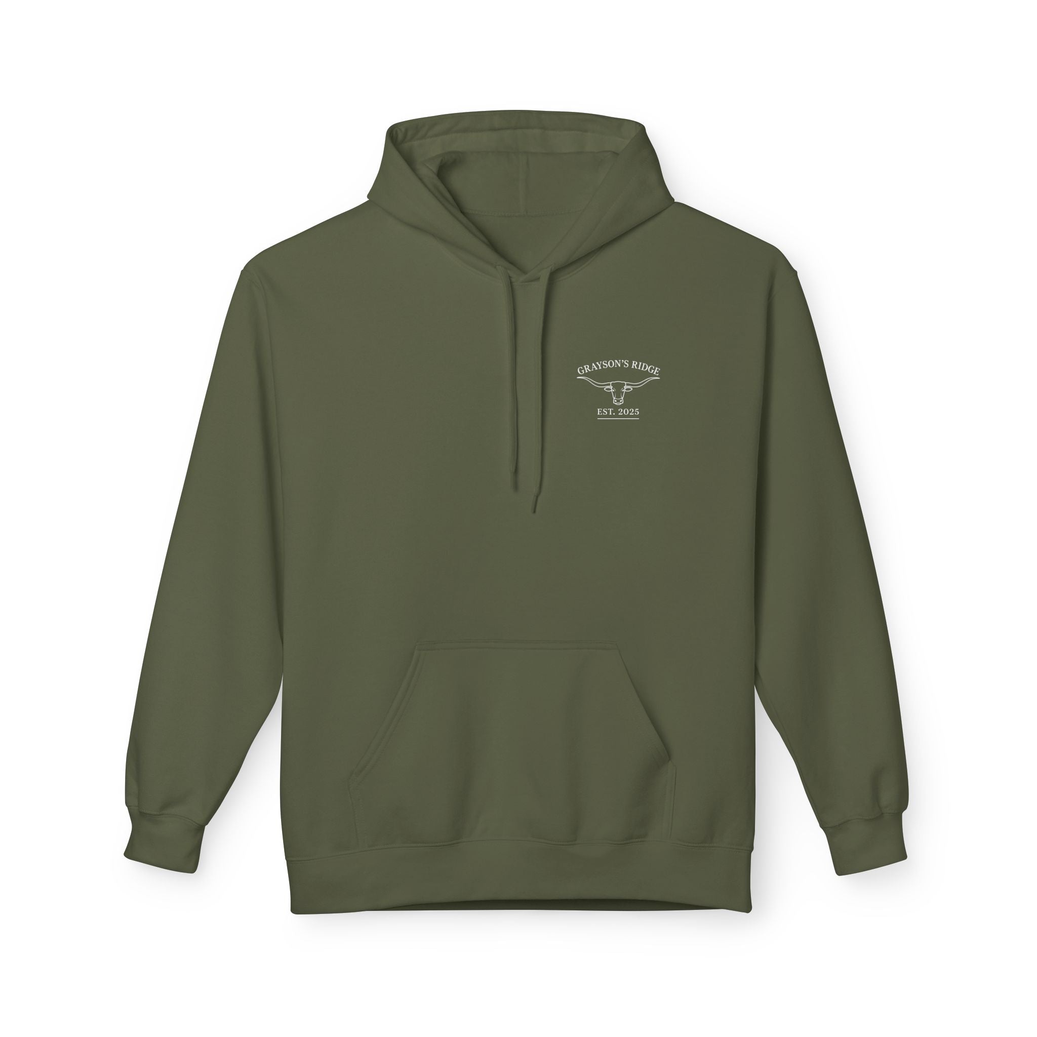 Farm Crest Hoodie – Grey "Grayson’s Ridge Farm" Pullover
