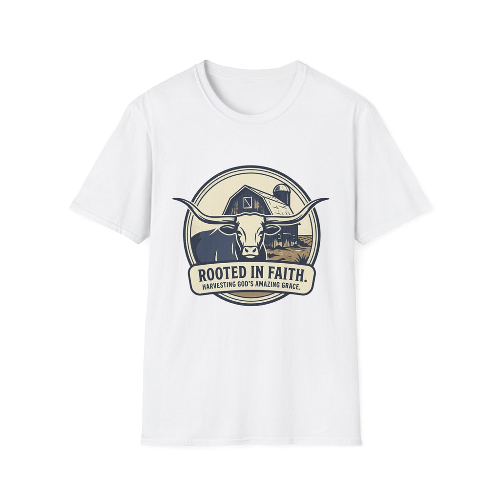 Rooted in Faith Farm T‑Shirt — 'Rooted in Faith' Longhorn & Grayson’s Ridge Farm Graphic Tee