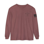 Grayson’s Ridge Farm Long Sleeve T-Shirt — Farm Logo Tee with Cross & American Flag
