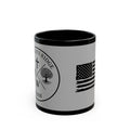 American Flag Farm Logo Mug — Black Ceramic Coffee Cup (11oz/15oz)