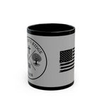 American Flag Farm Logo Mug — Black Ceramic Coffee Cup (11oz/15oz)