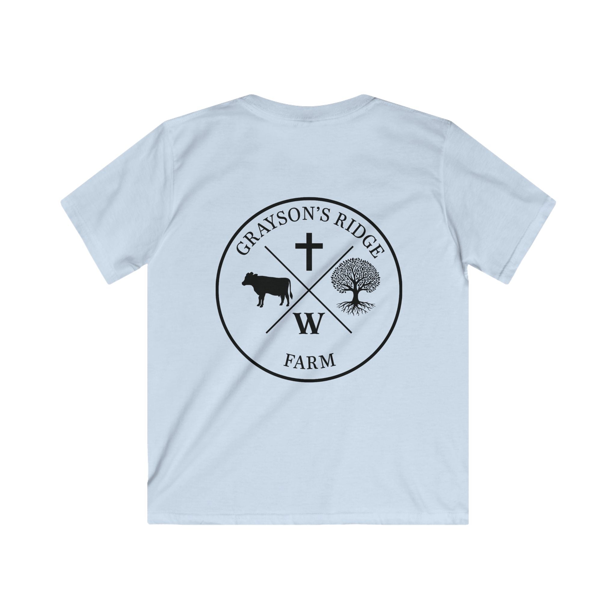 Kids Farm Faith T‑Shirt — "Rooted in Faith, Harvesting God’s Amazing Grace"