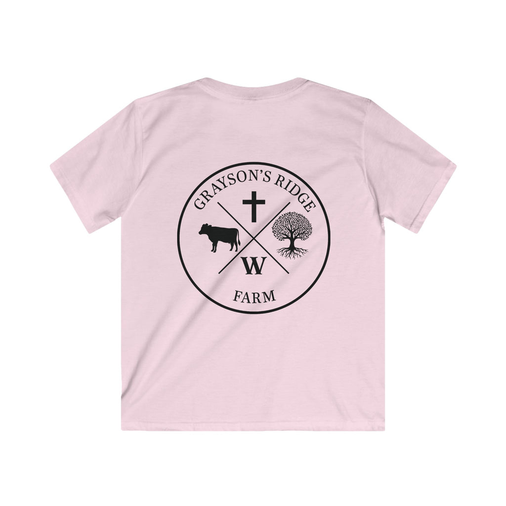 Kids Farm Faith T‑Shirt — "Rooted in Faith, Harvesting God’s Amazing Grace"