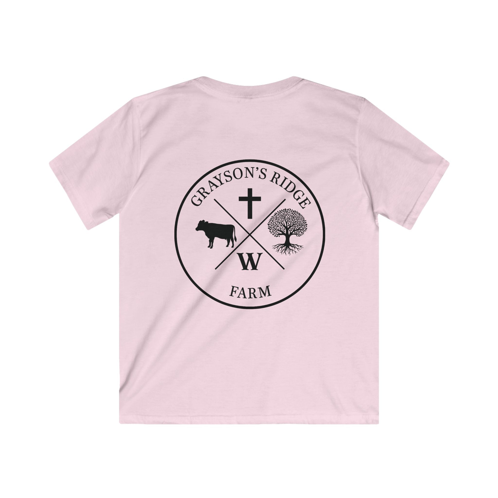 Kids Farm Faith T‑Shirt — "Rooted in Faith, Harvesting God’s Amazing Grace"
