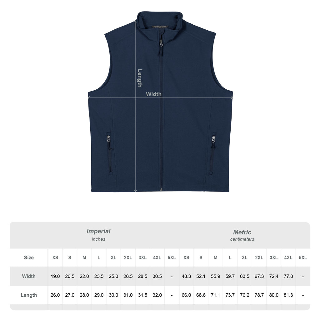 Men's Soft Shell Vest — Small Mountain Patch Chest Logo (Outdoor, Casual)