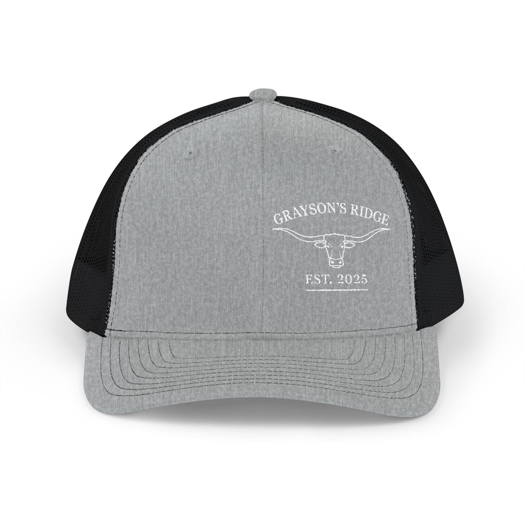 Embroidered Trucker Cap - "Grayson's Ridge" Longhorn Est. 2023 Snapback