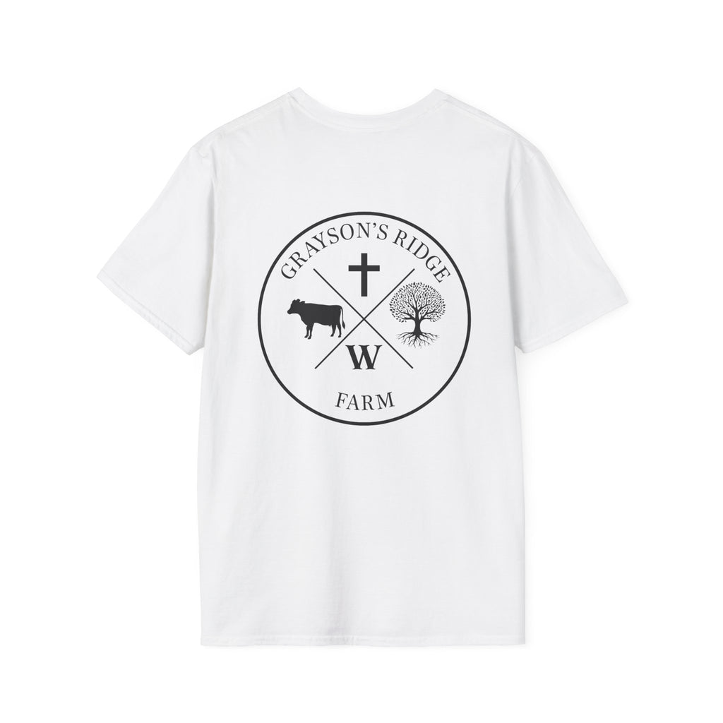 Rooted in Faith Farm T‑Shirt — 'Rooted in Faith' Longhorn & Grayson’s Ridge Farm Graphic Tee