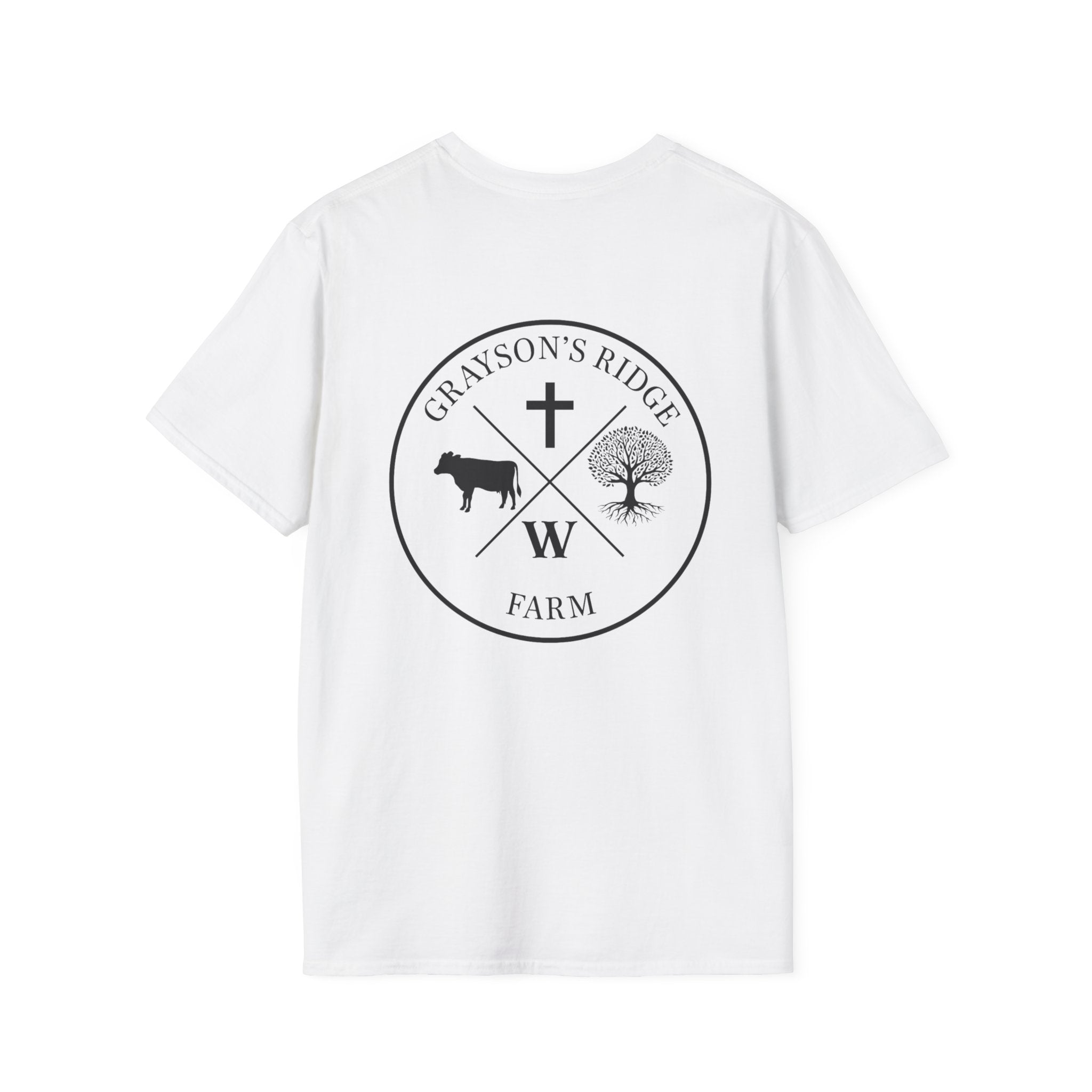 Rooted in Faith Farm T‑Shirt — 'Rooted in Faith' Longhorn & Grayson’s Ridge Farm Graphic Tee
