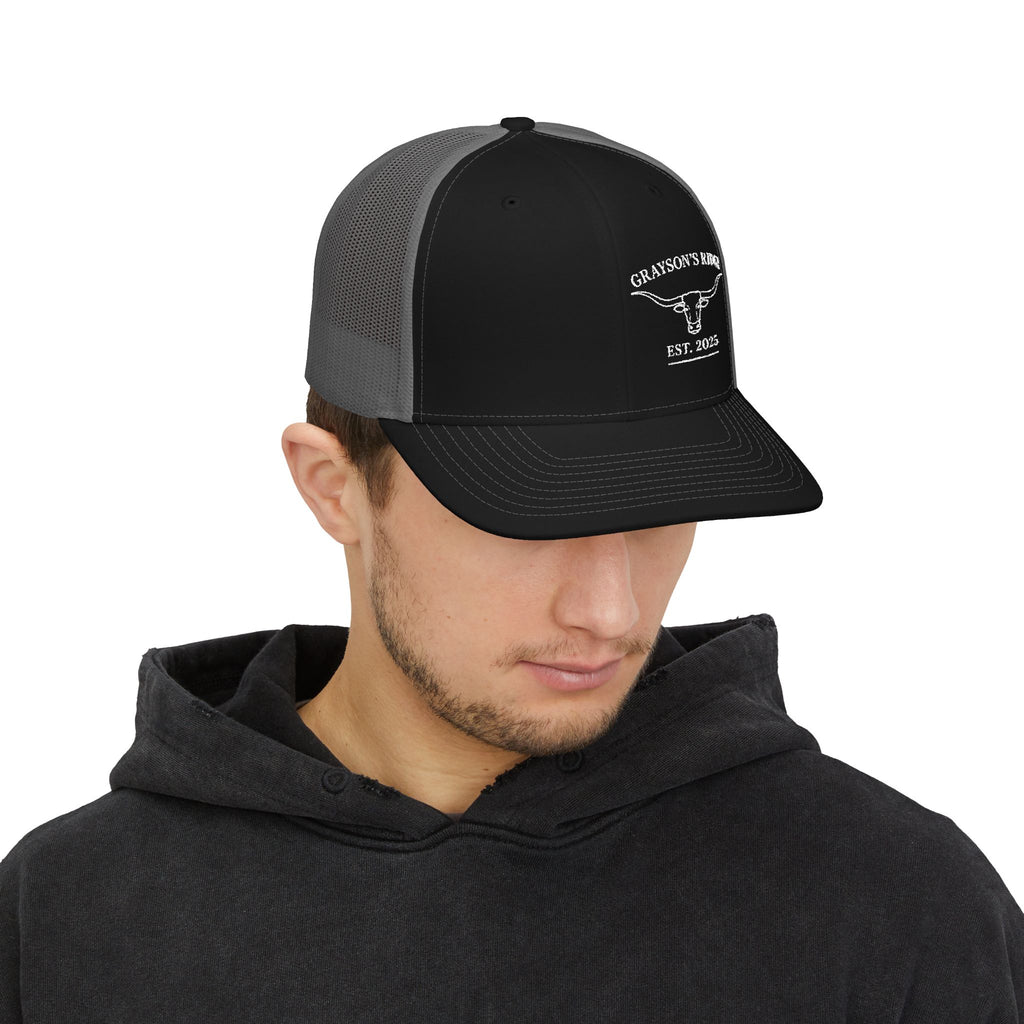 Embroidered Trucker Cap - "Grayson's Ridge" Longhorn Est. 2023 Snapback