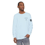 Grayson’s Ridge Farm Long Sleeve T-Shirt — Farm Logo Tee with Cross & American Flag