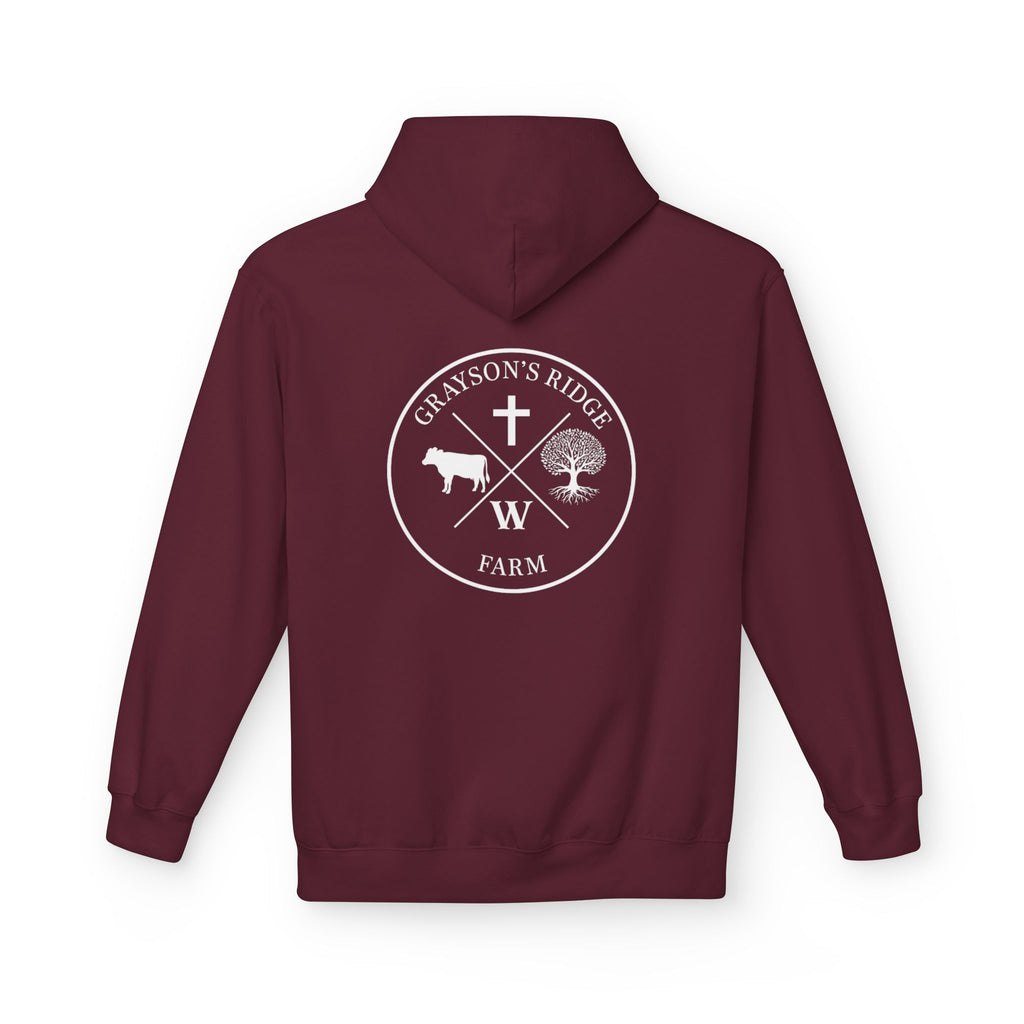 Farm Crest Hoodie – Grey "Grayson’s Ridge Farm" Pullover