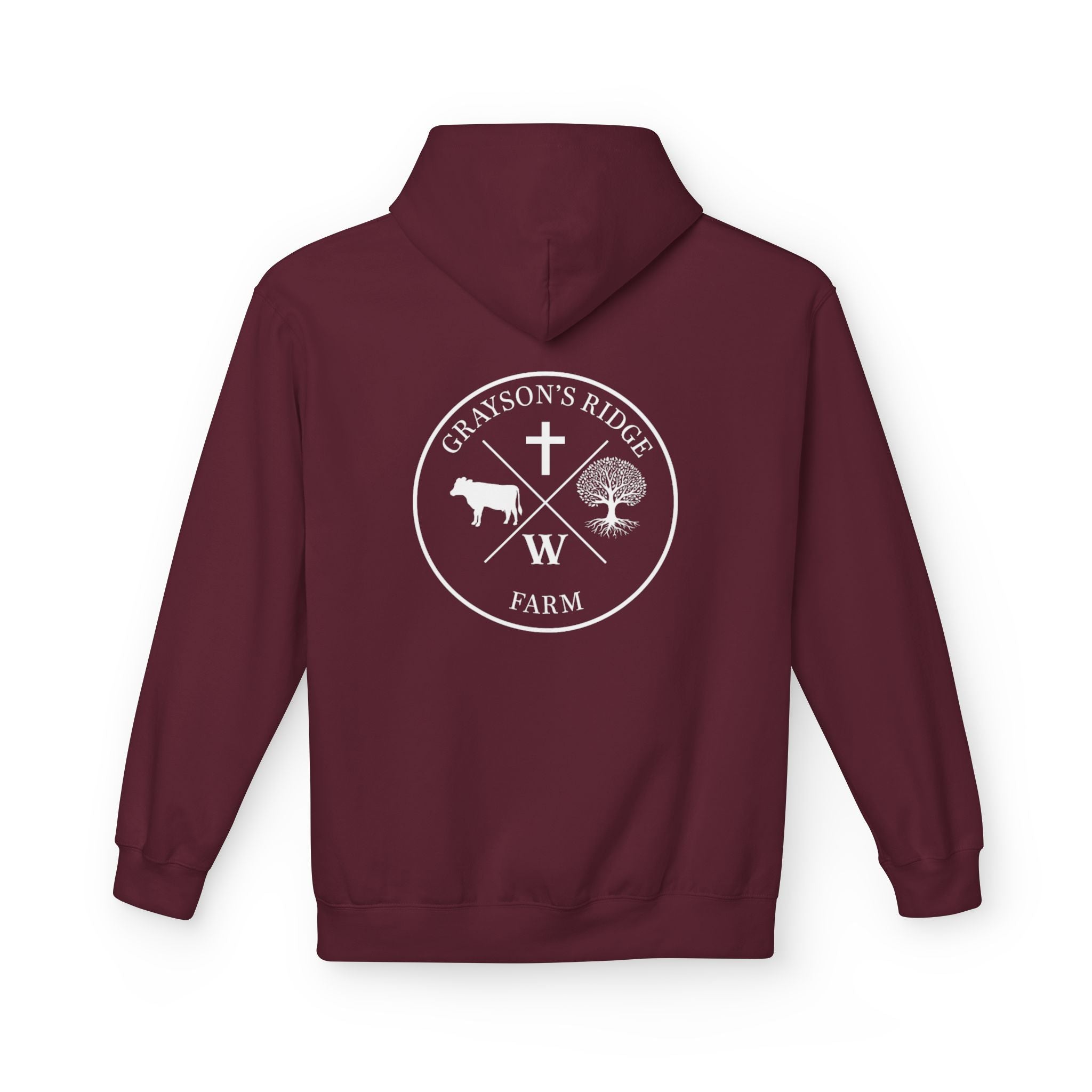 Farm Crest Hoodie – Grey "Grayson’s Ridge Farm" Pullover