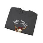 Not Today Heifer Crewneck Sweatshirt — Funny Cow Graphic Pullover for Women & Farm Lovers