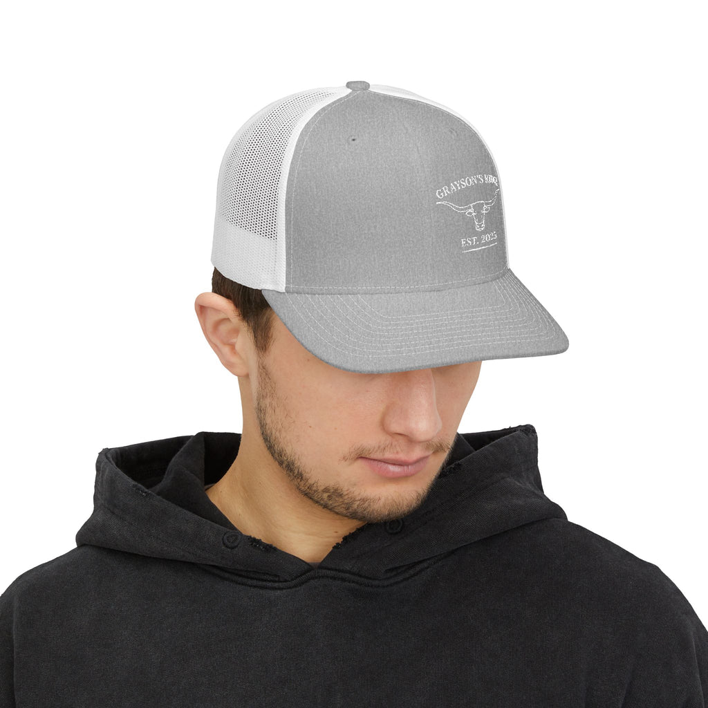 Embroidered Trucker Cap - "Grayson's Ridge" Longhorn Est. 2023 Snapback
