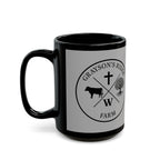 American Flag Farm Logo Mug — Black Ceramic Coffee Cup (11oz/15oz)