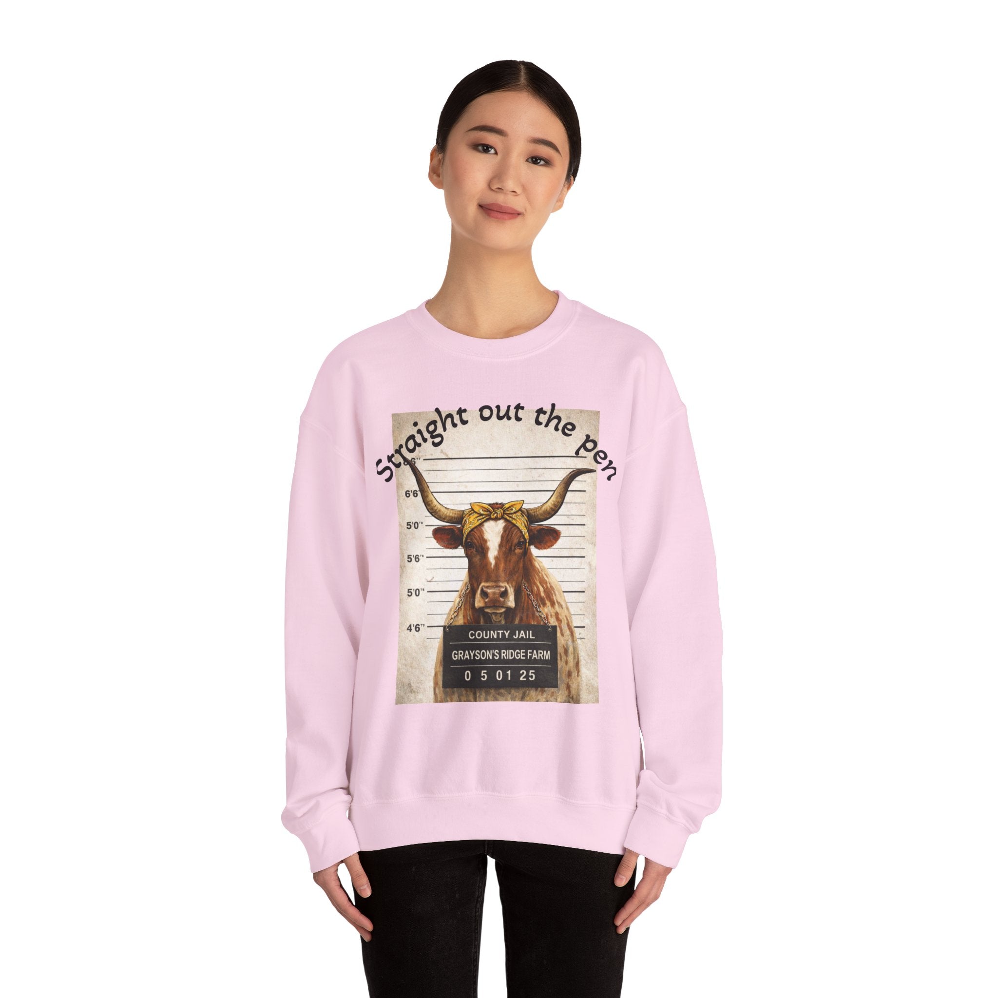 Straight Out the Pen Longhorn Mugshot Sweatshirt