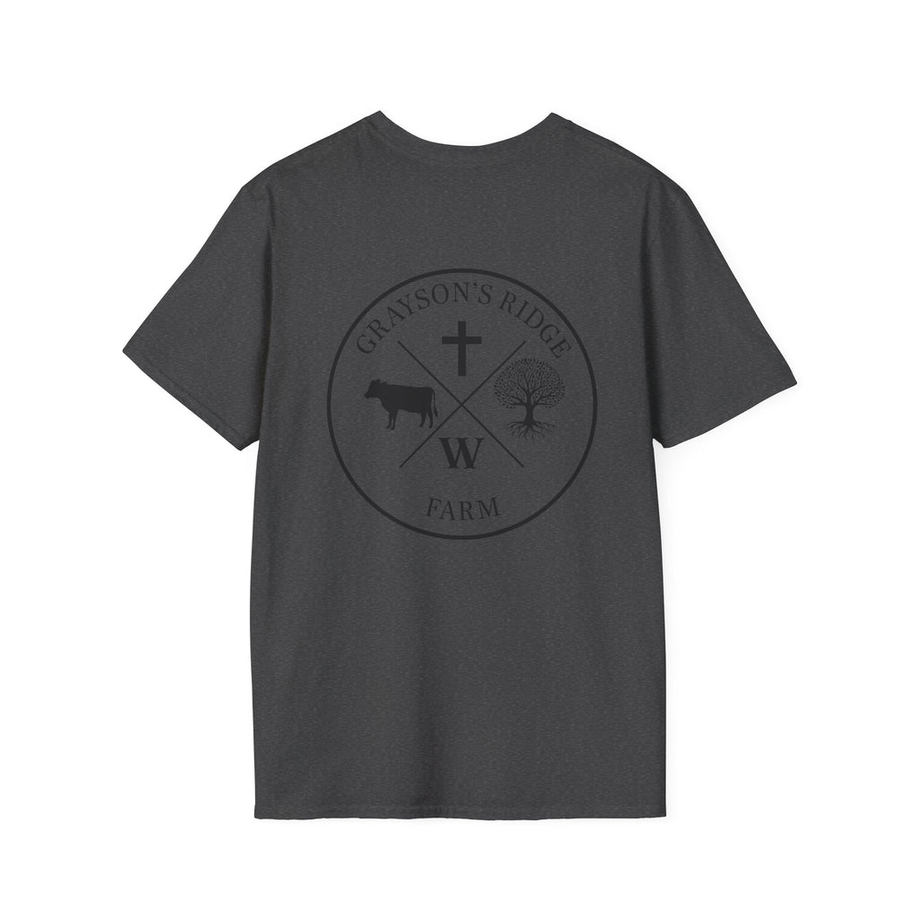 Rooted in Faith Farm T‑Shirt — 'Rooted in Faith' Longhorn & Grayson’s Ridge Farm Graphic Tee