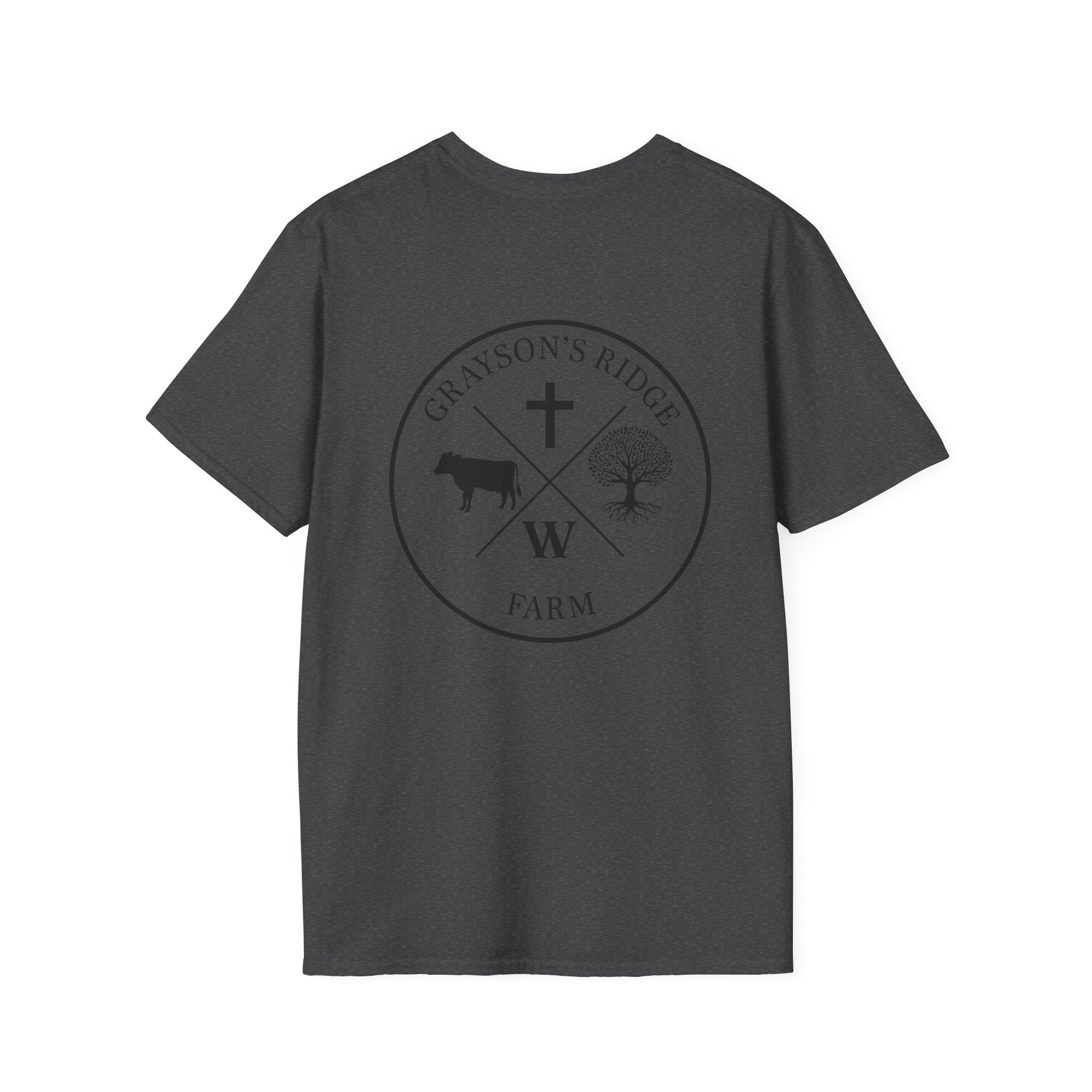 Rooted in Faith Farm T‑Shirt — 'Rooted in Faith' Longhorn & Grayson’s Ridge Farm Graphic Tee