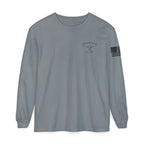 Grayson’s Ridge Farm Long Sleeve T-Shirt — Farm Logo Tee with Cross & American Flag