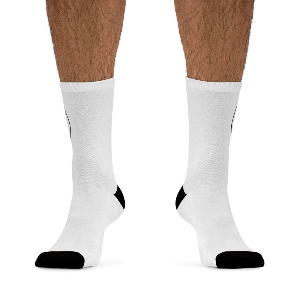 Recycled Poly Socks — Eco Athletic Crew Socks with Vintage Farm Crest