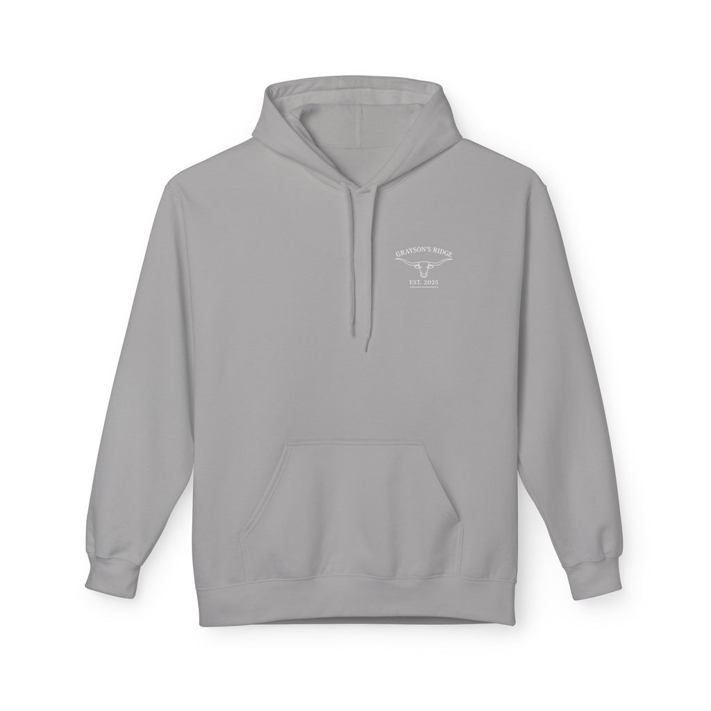 Farm Crest Hoodie – Grey "Grayson’s Ridge Farm" Pullover