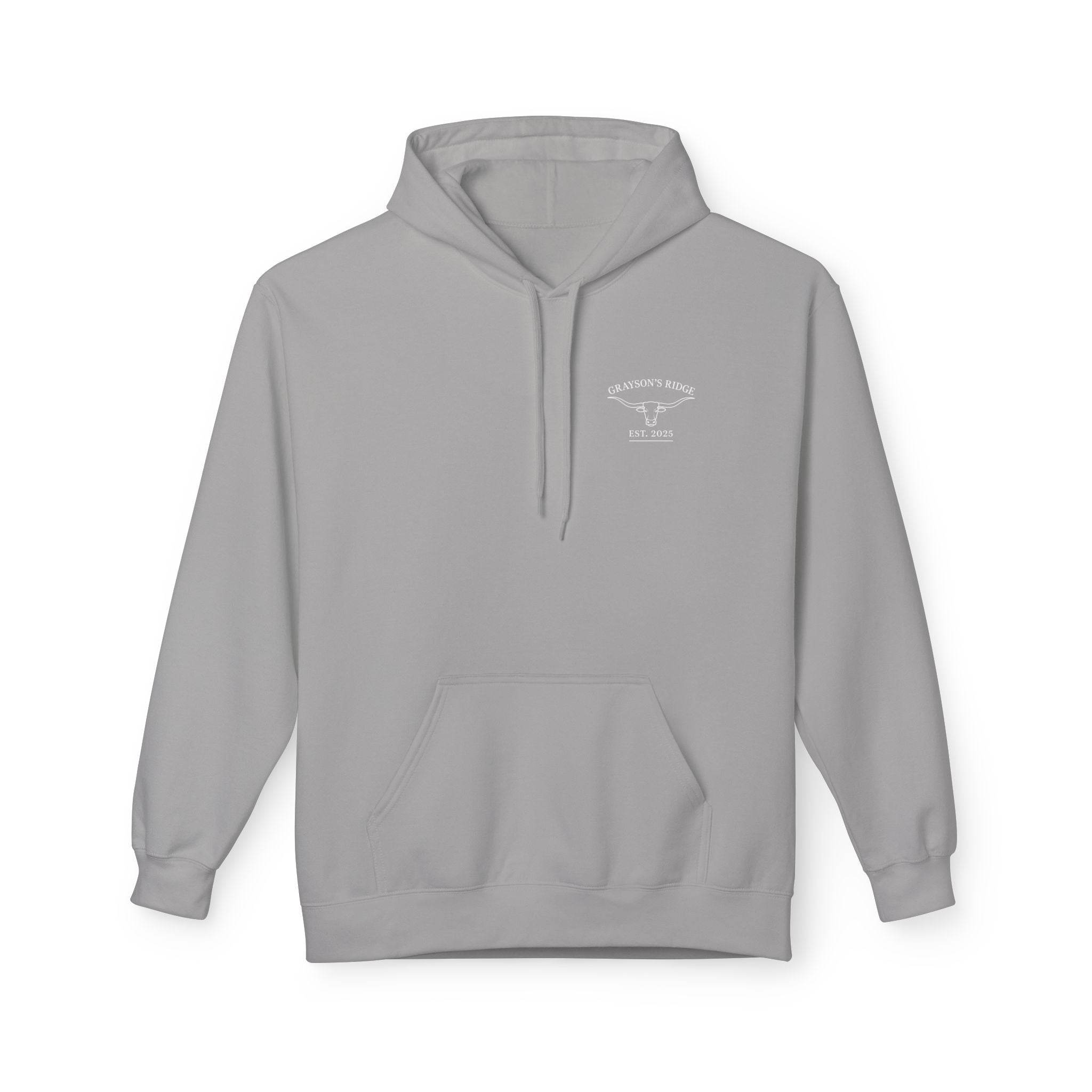 Farm Crest Hoodie – Grey "Grayson’s Ridge Farm" Pullover