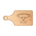Engraved Longhorn Cutting Board – Personalized 'Grayson’s Ridge' EST. 2025