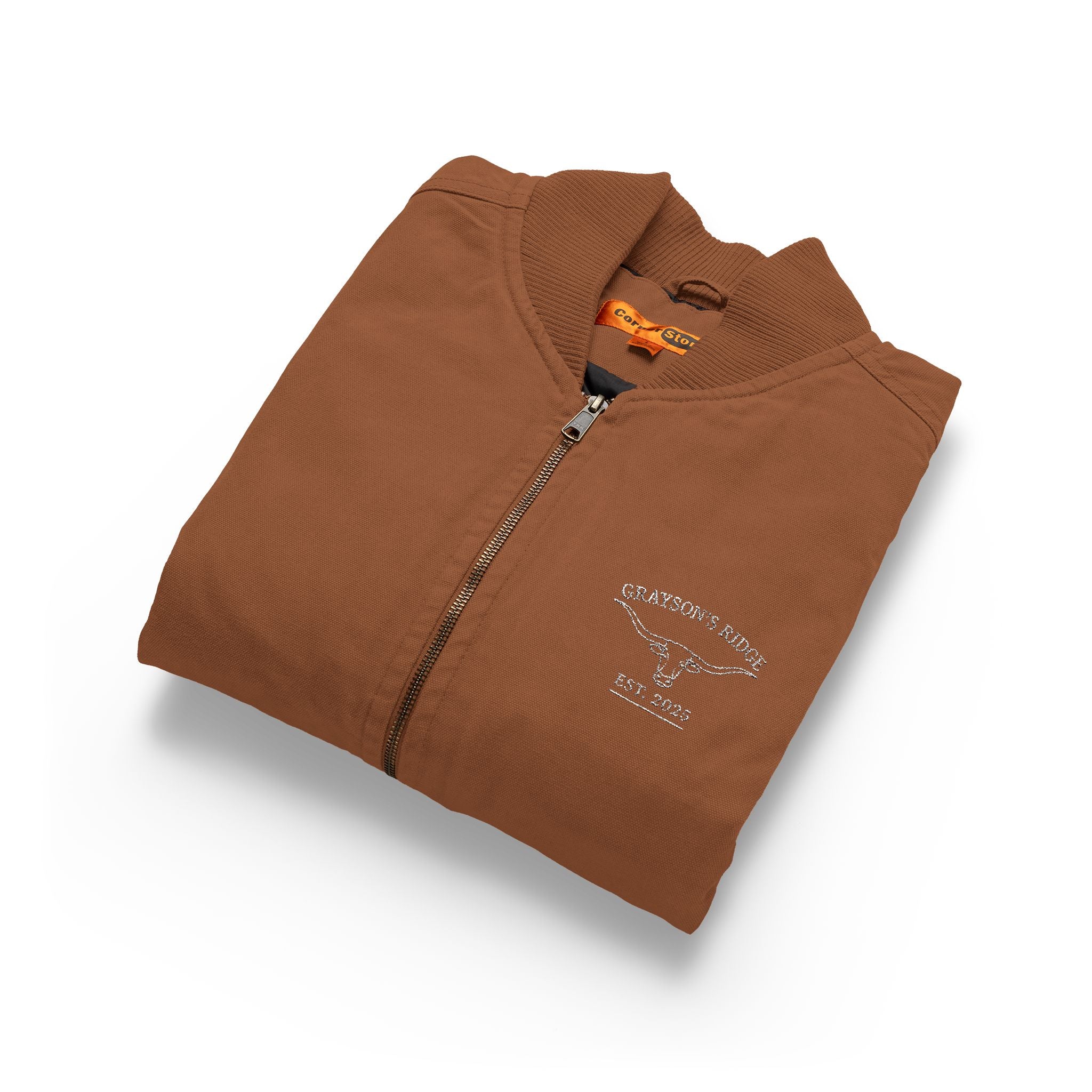 Duck Cloth Vest — Embroidered Heart & Wings Workwear Vest