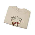 Not Today Heifer Crewneck Sweatshirt — Funny Cow Graphic Pullover for Women & Farm Lovers