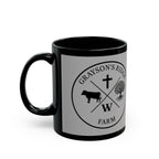 American Flag Farm Logo Mug — Black Ceramic Coffee Cup (11oz/15oz)