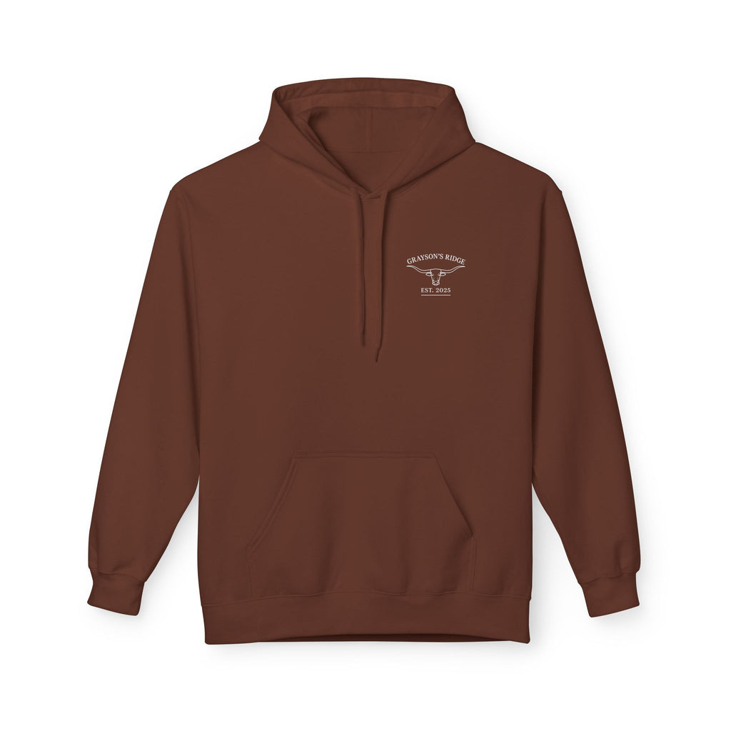 Farm Crest Hoodie – Grey "Grayson’s Ridge Farm" Pullover