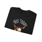 Not Today Heifer Crewneck Sweatshirt — Funny Cow Graphic Pullover for Women & Farm Lovers
